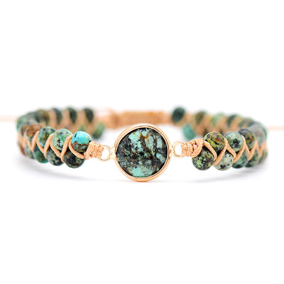 Equilibrio y Amistad: Pulsera de Turquesa Africana Doble Capa