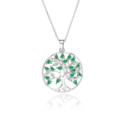 Collar árbol de la vida con 12 piedras de nacimiento en plata 925, armonía familiar y conexión espiritual