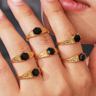 Anillo espiritual de ónix negro: protección y energía en tu día a día