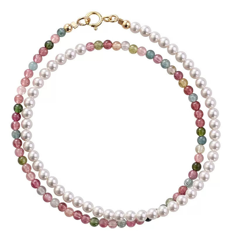 Pulsera de turmalina natural y perlas: elegancia que equilibra tu energía