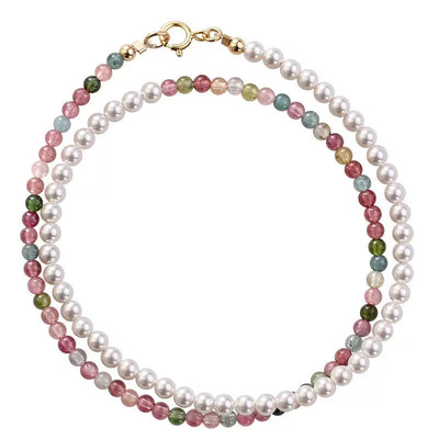 Pulsera de turmalina natural y perlas: elegancia que equilibra tu energía