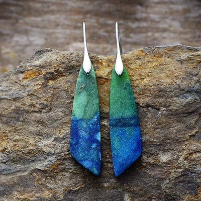 Pendientes Bohemios de Piedra Natural: Lapisázuli y Aventurina