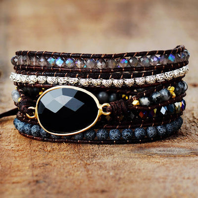 Protección y Elegancia: Pulsera de Ágata Negra Tejida a Mano