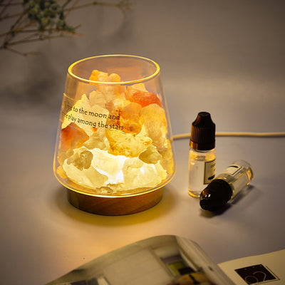 Lámpara de Sal del Himalaya con Aromaterapia – Luz de Bienestar y Energía Positiva