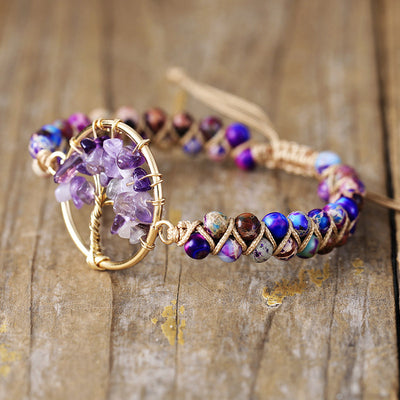 Pulsera Árbol de la Vida con Amatista