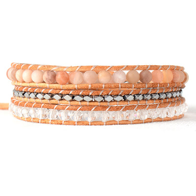 Energía Natural y Estilo: Pulsera de Piedras Naturales Tejida a Mano