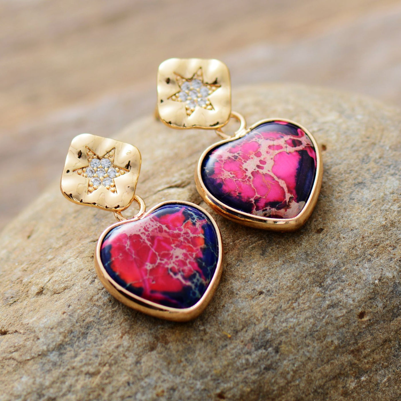 Amor y Energía: Pendientes de Imperial Stone Corazón