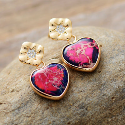 Amor y Energía: Pendientes de Imperial Stone Corazón