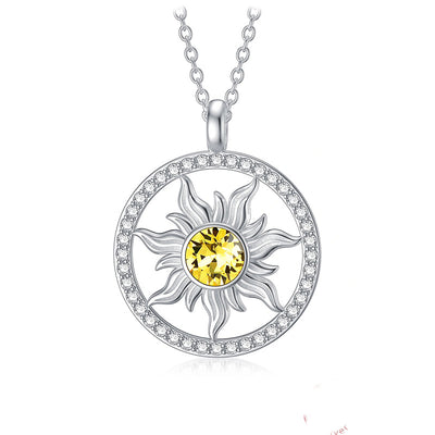 Collar sol en plata 925, símbolo de luz interior, energía vital y renovación personal