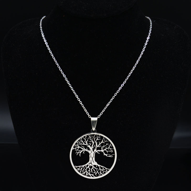 Collar Árbol de la Vida Zen de Acero Inoxidable – Energía, Protección y Armonía Interior