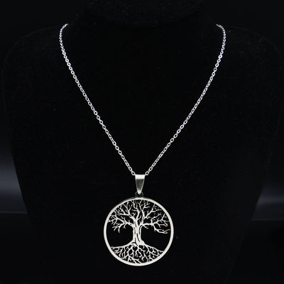 Collar Árbol de la Vida Zen de Acero Inoxidable – Energía, Protección y Armonía Interior