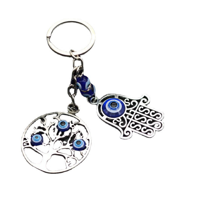 Llavero Árbol de la Vida y Ojo Azul Zen – Protección, Energía y Buena Suerte
