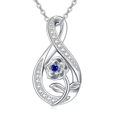 Collar rosa y gota de agua con lapislázuli en plata 925, elegancia con alma y emoción