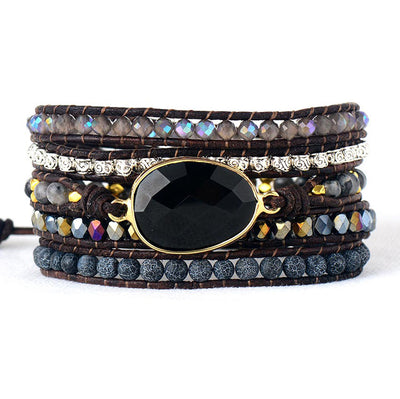 Protección y Elegancia: Pulsera de Ágata Negra Tejida a Mano