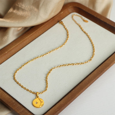 Collar energético de acero de titanio: Armonía celestial y elegancia diaria