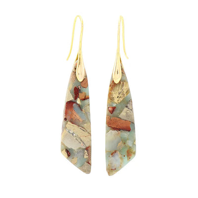Pendientes Geométricos de Piedra Imperial: Elegancia Bohemia para Tu Bienestar