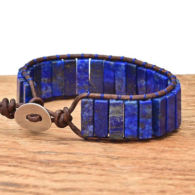 Pulsera de lapislázuli rectangular, visión interior y protección sutil