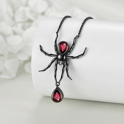 Collar de plata 925 con colgante de araña gótica