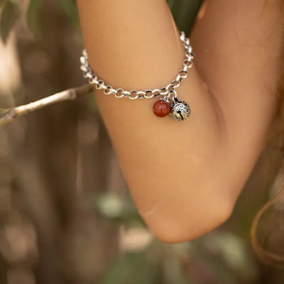 Pulsera de Grelot de granate rojo