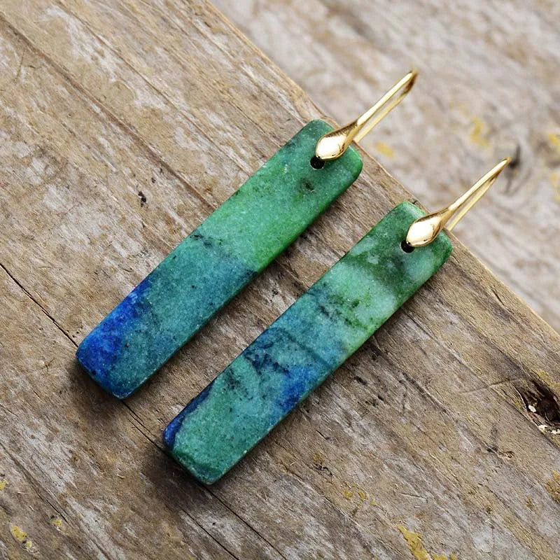 Pendientes Boho de Piedra Natural: Lapisázuli & Aventurina – Espíritu Libre y Elegancia