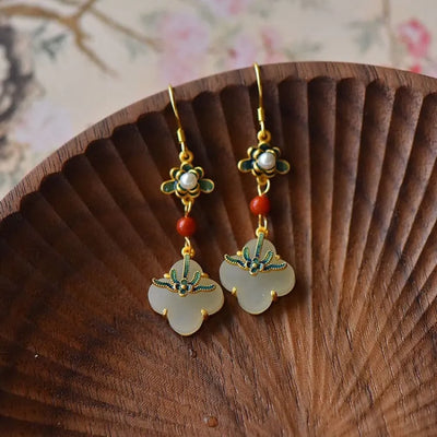 Pendientes de trébol de jade