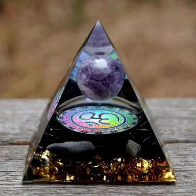 Pirámide de Orgonita y Obsidiana de 10cm