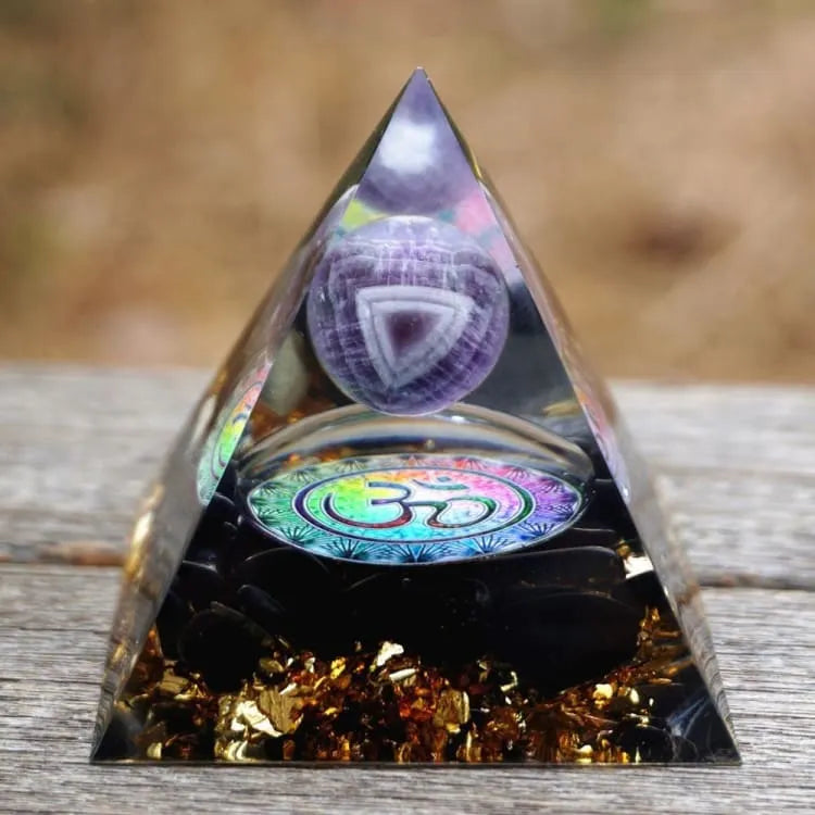Pirámide de Orgonita y Obsidiana de 10cm