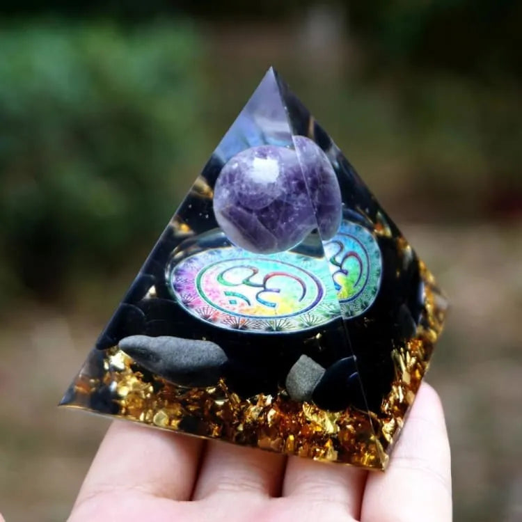 Pirámide de Orgonita y Obsidiana de 10cm
