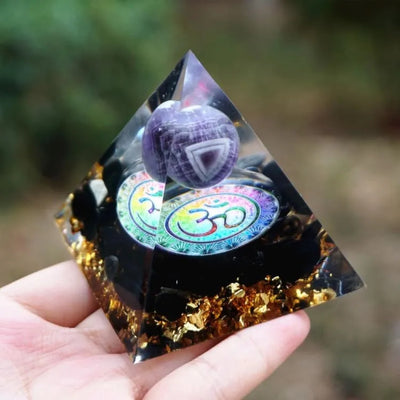 Pirámide de Orgonita y Obsidiana de 10cm