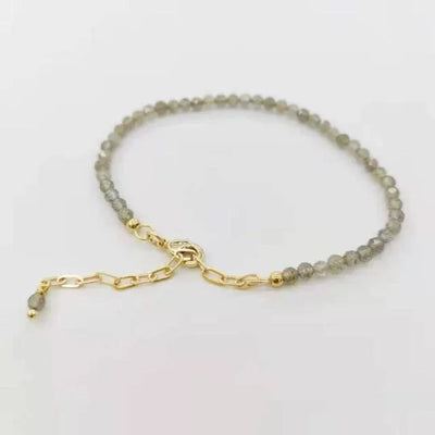 Pulsera ajustable de labradorita facetada
