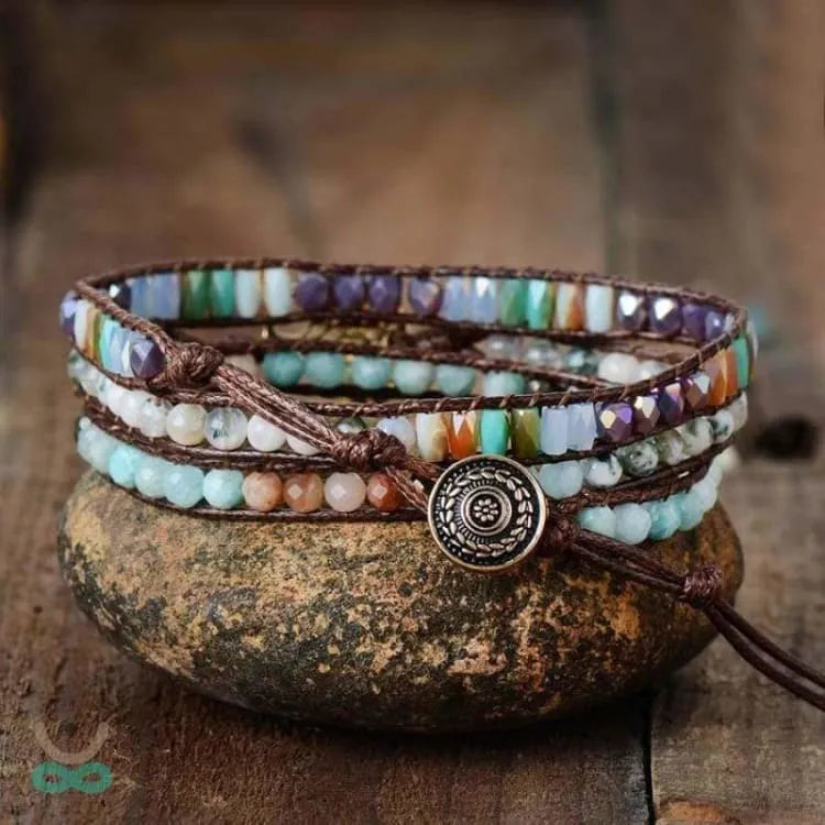 Pulsera árbol de la vida en piedra mixta