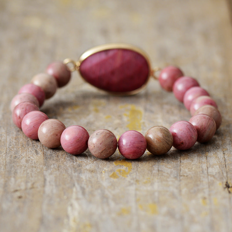 Pulsera artesanal de rodocrosita: vitalidad y equilibrio diario