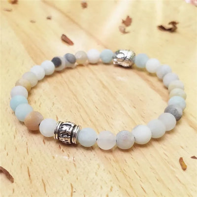 Pulsera budista tibetana con piedras de amazonita