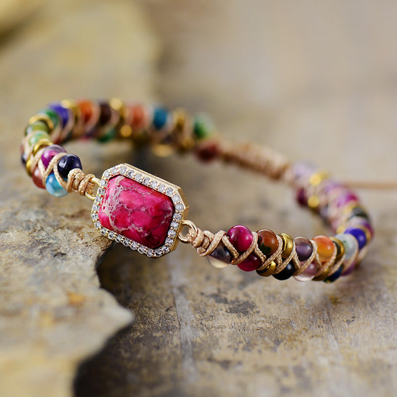 Pulsera de Amistad de Ágata Natural – Armonía y Elegancia Artesanal