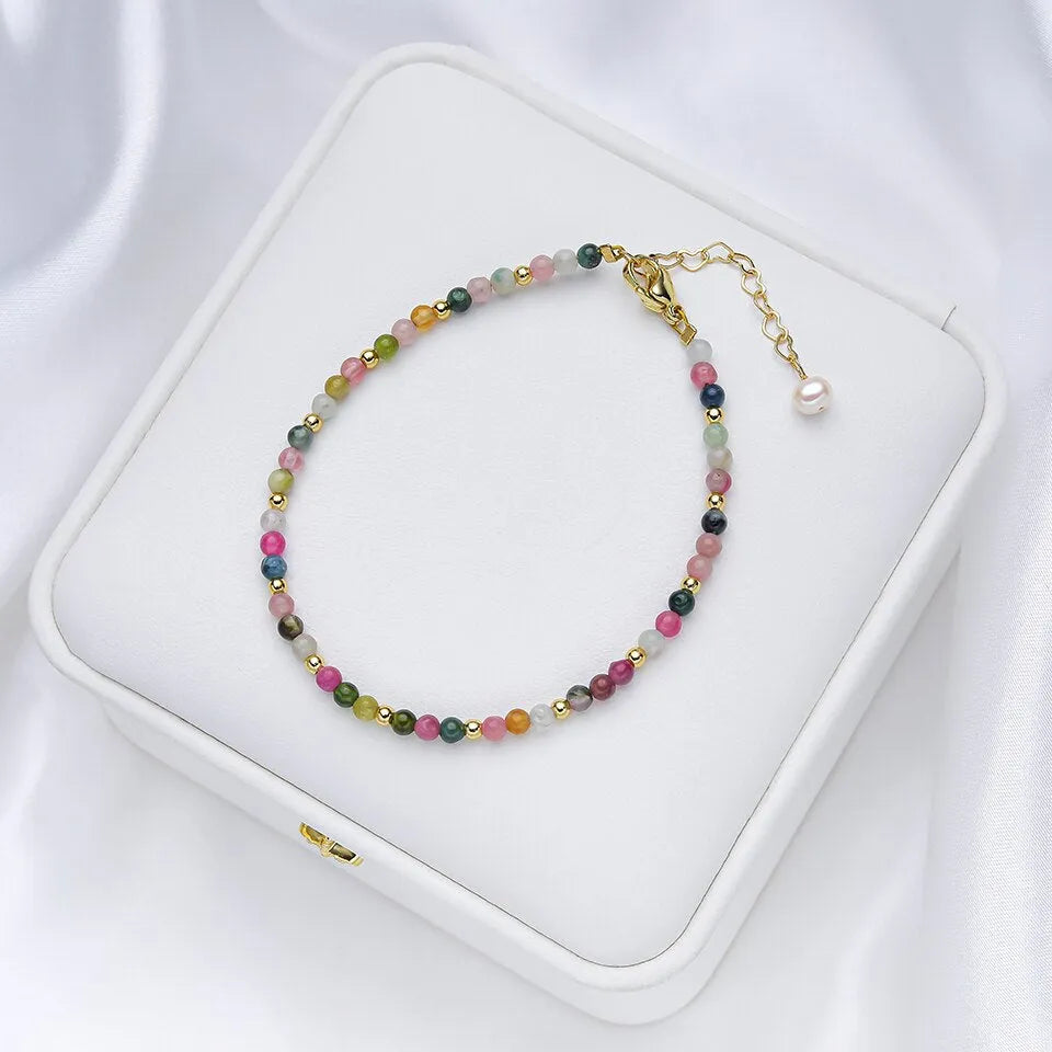 Pulsera de Turmalina Natural – Energía, Color y Sofisticación
