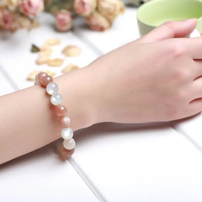 Pulsera de piedra lunar de color natural