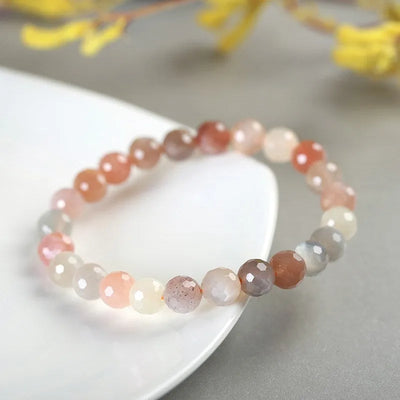 Pulsera de piedra lunar de color natural