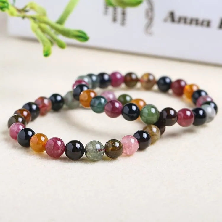 Pulsera de turmalina multicolor