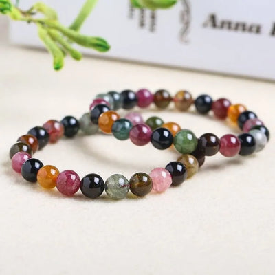 Pulsera de turmalina multicolor