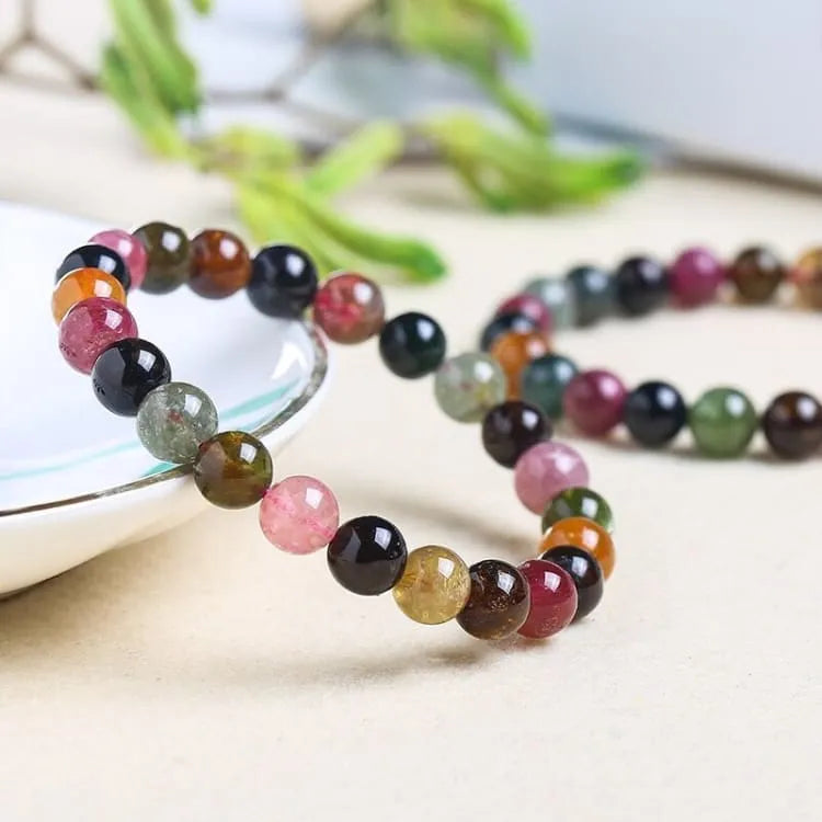 Pulsera de turmalina multicolor