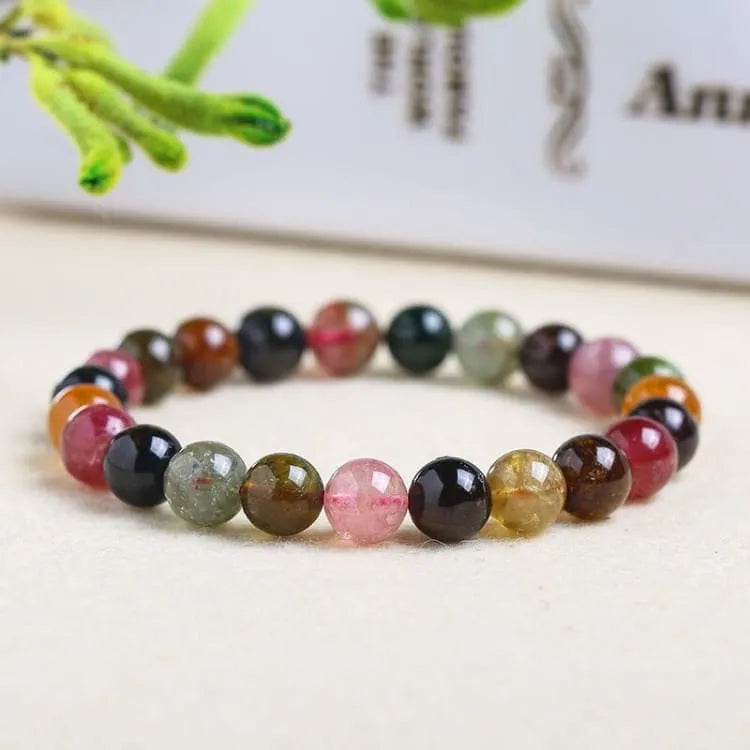 Pulsera de turmalina multicolor