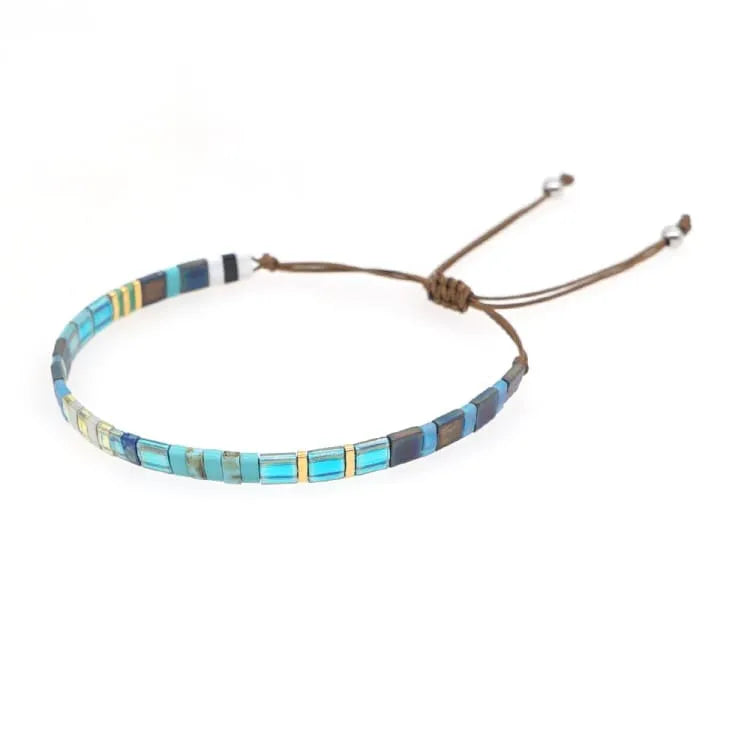 Pulsera de verano de cuentas de vidrio japonesas - Marmara