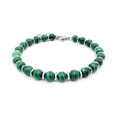 Pulsera para hombres con piedra natural malaquita