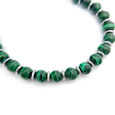 Pulsera para hombres con piedra natural malaquita