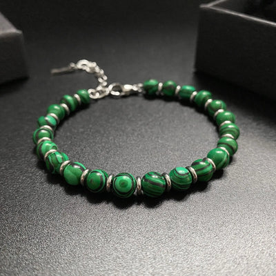 Pulsera para hombres con piedra natural malaquita