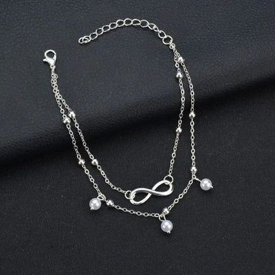 Pulsera tobillera retro de 2 piezas