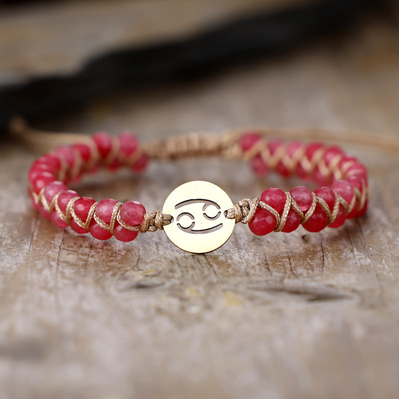 Pulseras de Pareja Tejidas a Mano con Constelaciones de Piedra Natural – Conexión y Energía Cósmica