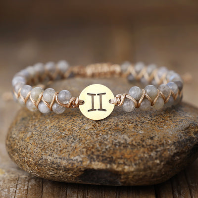 Pulseras de Pareja Tejidas a Mano con Constelaciones de Piedra Natural – Conexión y Energía Cósmica