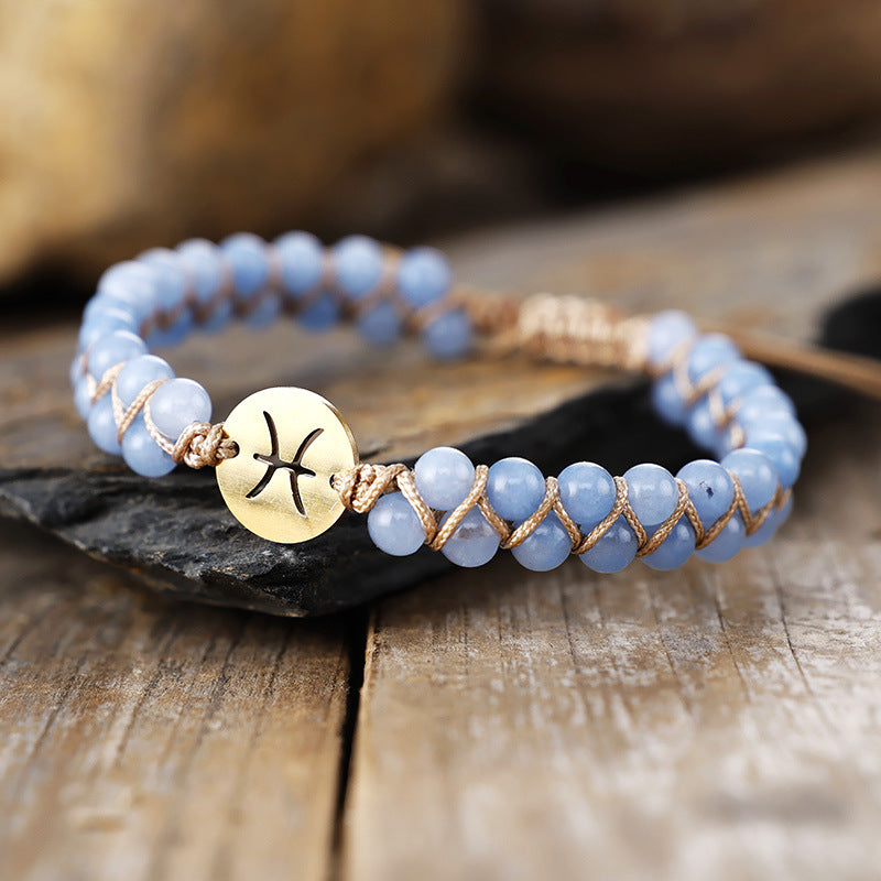 Pulseras de Pareja Tejidas a Mano con Piedras Naturales – Unión Cósmica