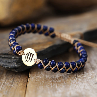 Pulseras de Pareja Tejidas a Mano con Piedras Naturales de Constelaciones – Unión Celestial